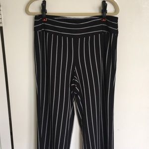 Brand New Black Pinstriped Wide Leg Pants